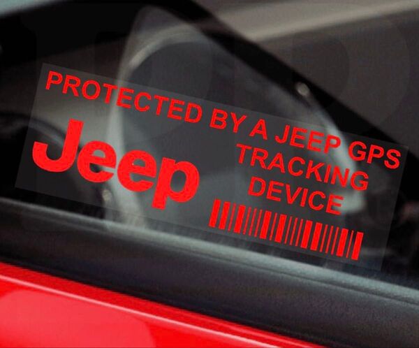 新品 ジープ Jeep セキュリティ ステッカー 赤 2枚セット 送料無料