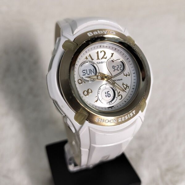 【早い者勝ち!!】Baby-G ☆ 腕時計 ラバーコレクション デジアナ ホワイト × ゴールド CASIO カシオ クォーツ