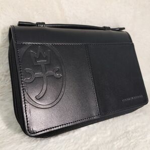 【人気ブランド!】カルテルバジャック ☆ セカンドバッグ ブラック ヌメ革&帆布