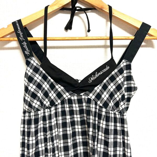 BACKS バックス チェック柄ロングキャミワンピース スカート ワンピース M