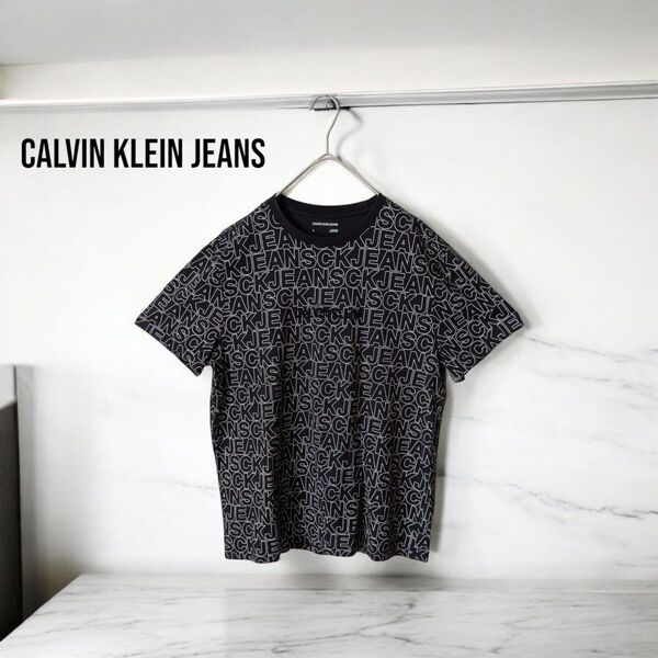 CALVIN KLEIN JEANS カルバンクラインジーンズ 半袖Tシャツ 総柄 ロゴT М