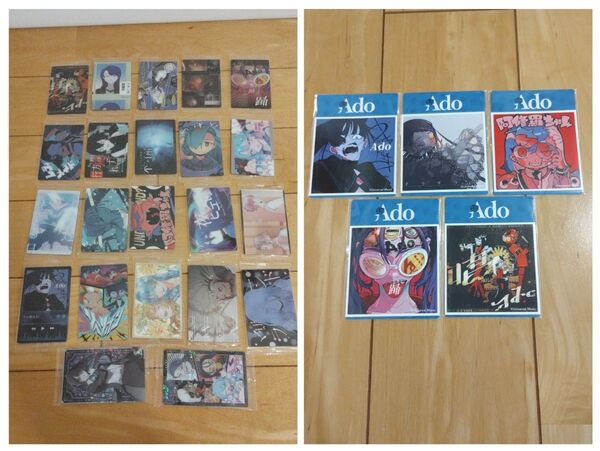 Ado ウエハース カード 22種 計22枚 NO.1〜22までの セミコンプ、ジャケット写真ステッカー 5種コンプリート