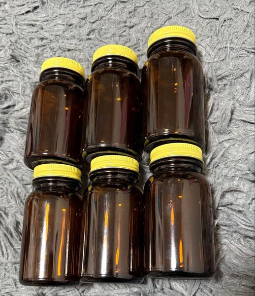 空き瓶 ガラス瓶 茶色 6個セット