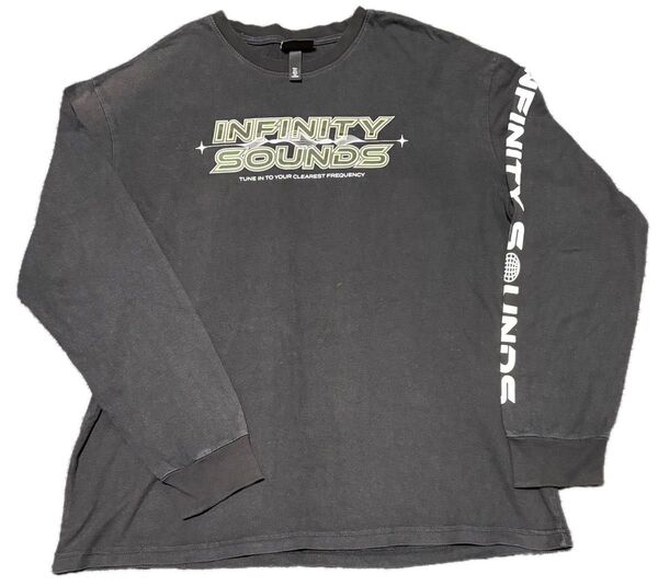 H&M ロンT INFINITY SOUNDS ロゴ ブラック Lサイズ