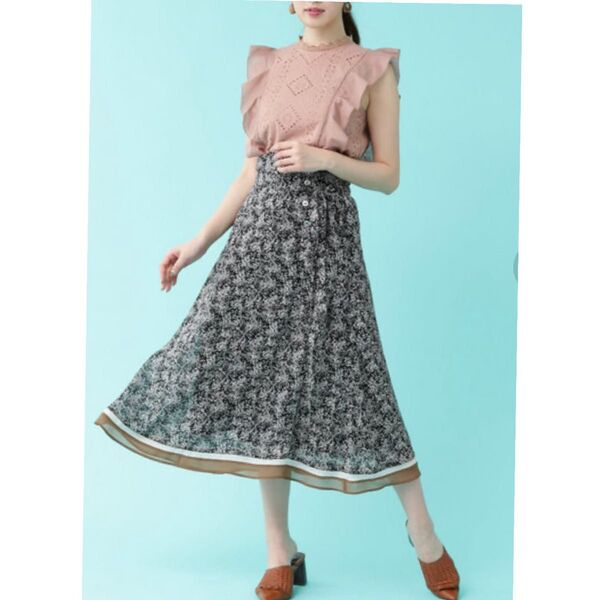 JILL by JILL STUART バイカラーフレアヘム スカート