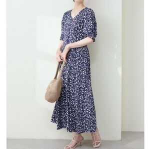 natural couture◆三角マチフレアお上品 ワンピース