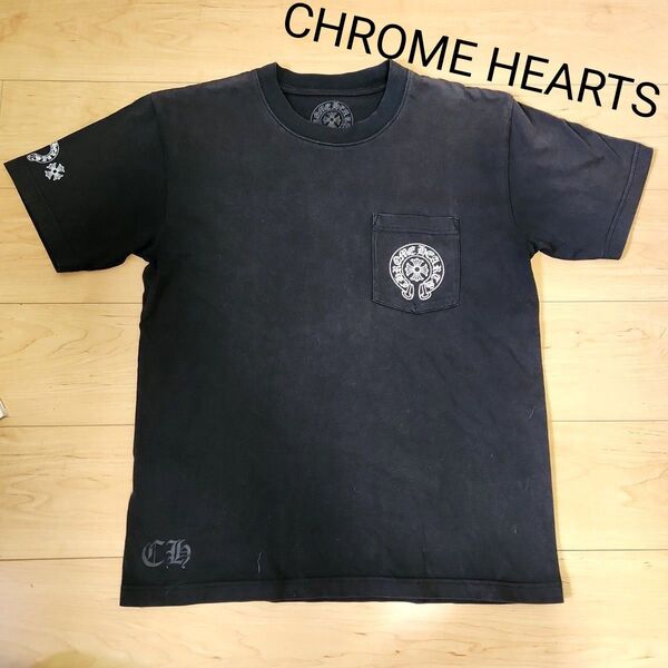 CHROME HEARTS クロムハーツ Tシャツ ホースシュー マルチカラー Sサイズ S 半袖 黒