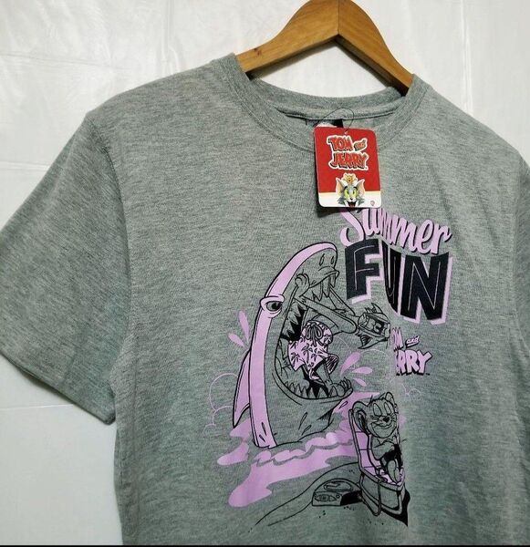 【新品】トムとジェリー Tシャツ TOM&JERRY Mサイズ メンズ グレー