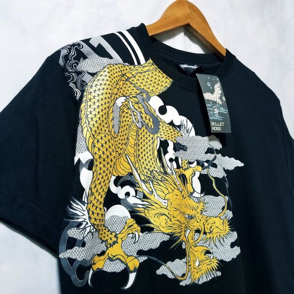 新品 龍 竜神 半袖シャツ Tシャツ ドラゴン 和柄 Mサイズ りゅう 黒色 メンズ
