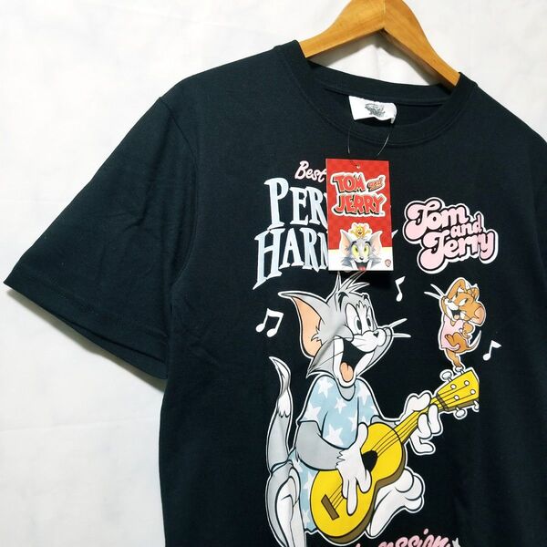 新品 トム&ジェリー メンズ Tシャツ Mサイズ 黒色 TOM & JERRY
