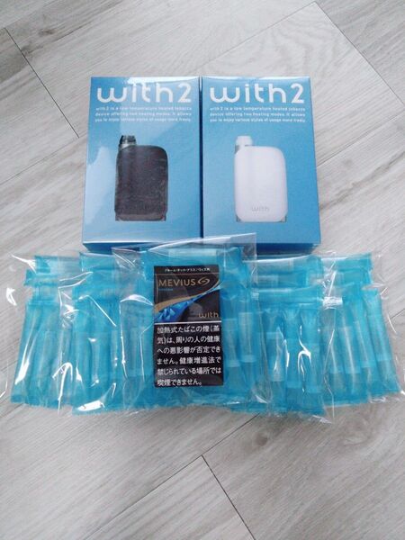 プルームテックプラス・with共通純正■カートリッジ(フローズン)50本 本体【白・黒】2個