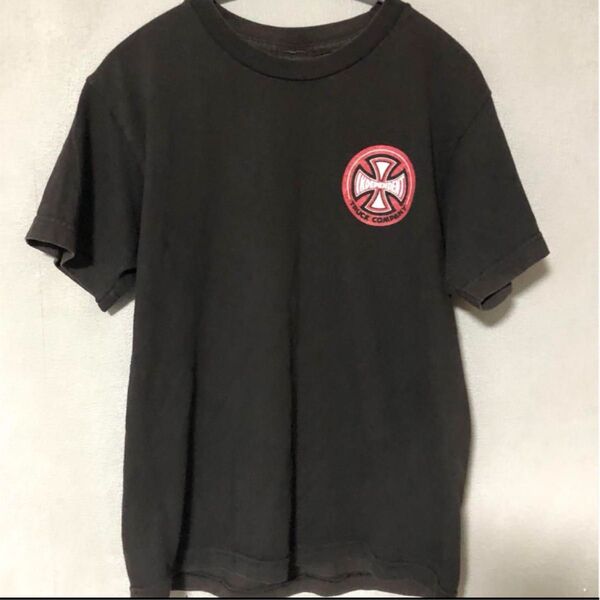 インディペンデント tシャツ ブラック フェード バックプリント 古着
