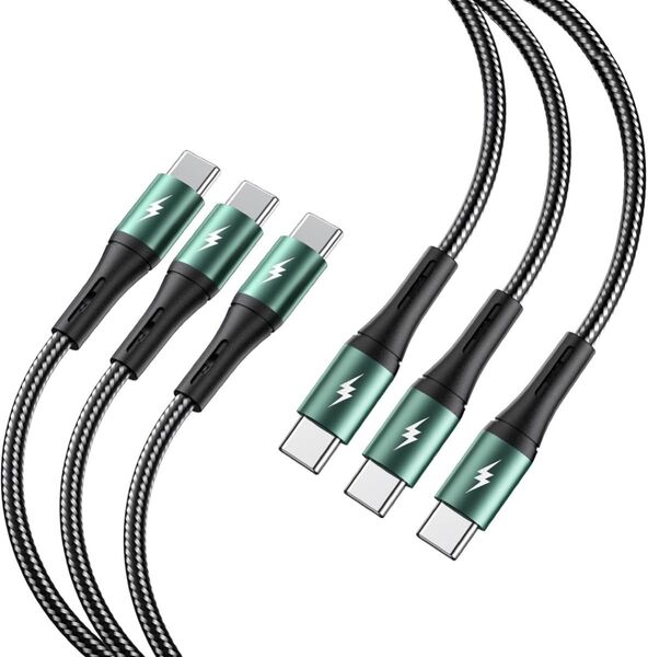 USB Type Cケーブル 3本セット【1m+1m+2M】タイプc ケーブル PD対応 100W/5A 超急速充電