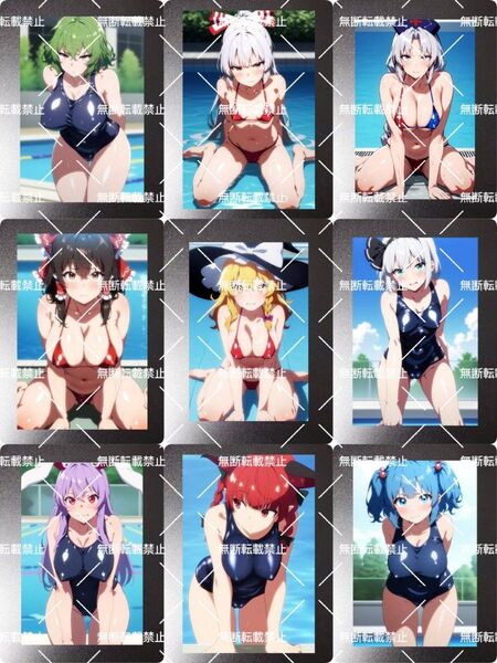 東方プロジェクト A01 写真 イラスト 同人 ファンアート ブロマイド L判 9枚セット