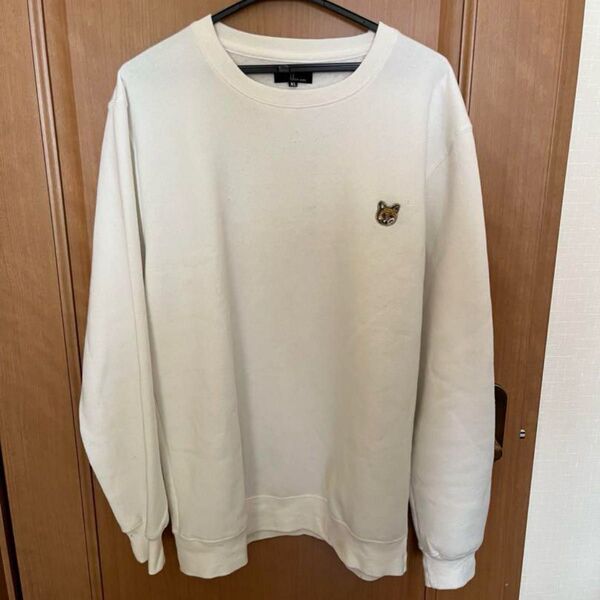 zip five 動物刺繍ホワイト長袖トレーナー XL スウェット