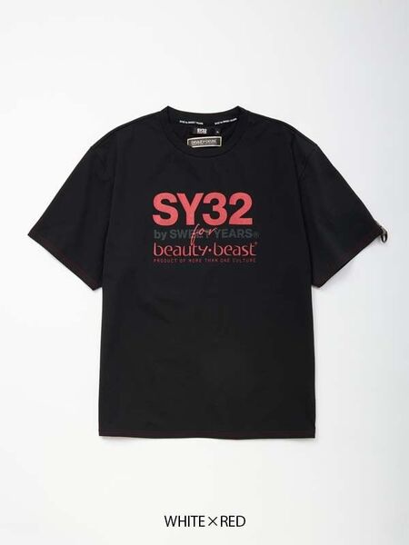 限定 試着のみ SY32 × beauty:beast Tシャツ BK RED