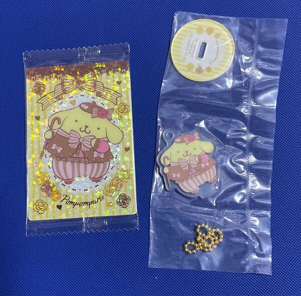 ポムポムプリン サンリオウエハースカード4 レア アクリルキーホルダースタンド 2点セット
