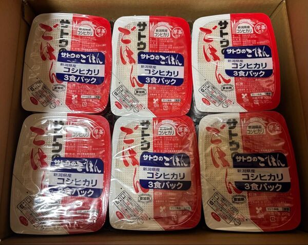 サトウのごはん 新潟県産コシヒカリ3食パック×12セット(合計36食になります)
