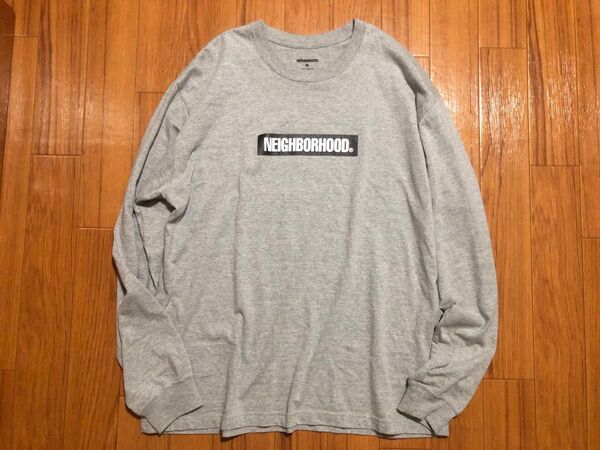 NEIGHBORHOOD ネイバーフッド ボックスロゴ ロンT グレー Mサイズ 長袖Tシャツ 長袖