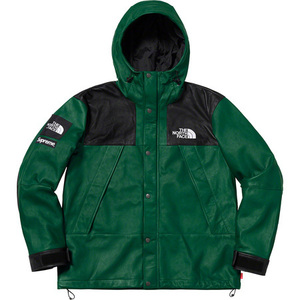 【定価以下 即決 新品・グリーン Mサイズ】Supreme 18AW North Face Leather Mountain Parka ノースフェイス レザー マウンテンパーカー