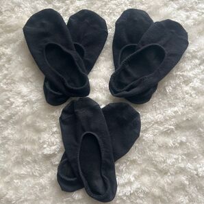 靴下 ソックス コットンフラットソックス フットカバー 綿 ブラック 中古訳あり