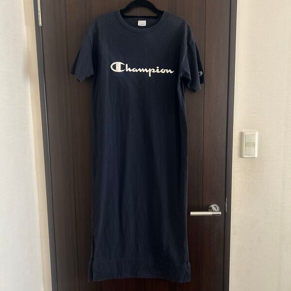 champion チャンピオン ロングワンピース 半袖T ネイビー Mサイズ 中古
