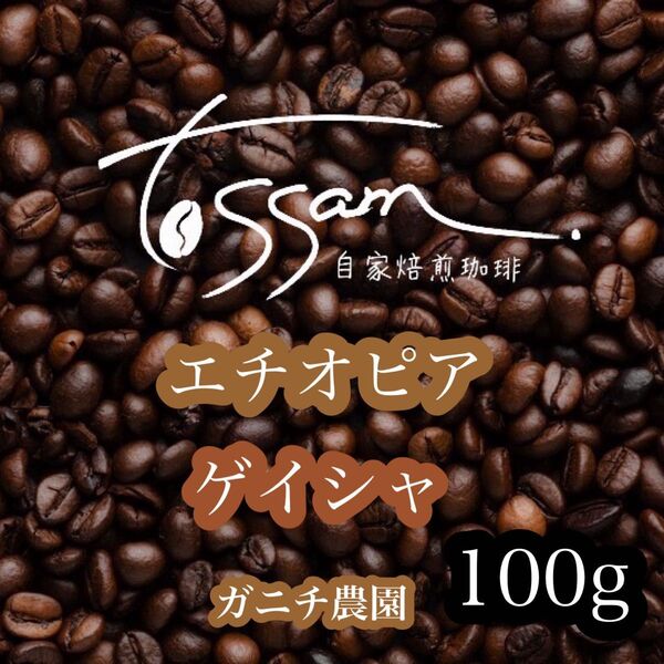 自家焙煎 珈琲豆 100g エチオピア ゲイシャ ガニチ農園 即日焙煎
