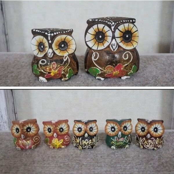 アジアン雑貨 バリ島 フクロウの置物