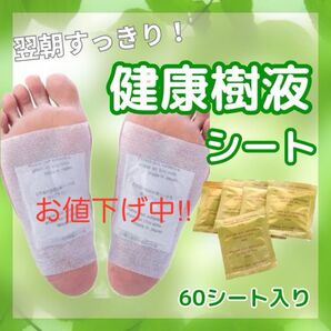 お値下げ!樹液シート天然液シート 60枚 健康 足裏疲れ 足裏ケアむくみ足の疲れフットケア