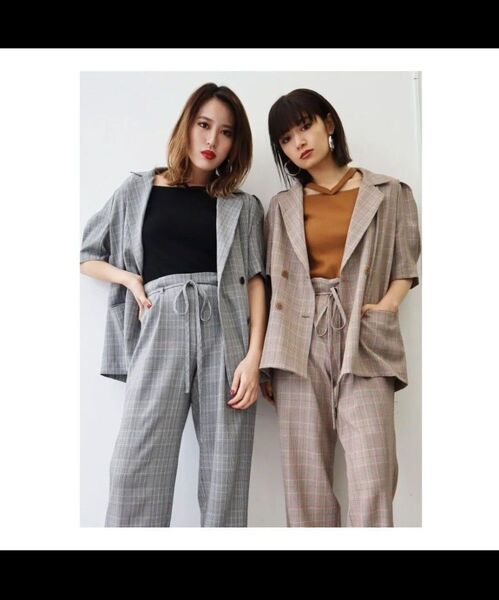 EMODA チェック ジャケットパンツセットアップ