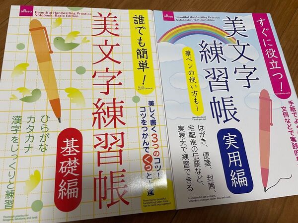 【本日24時消去のため最終値下げ】美文字練習帳 基礎編 実用編 ボールペン字練習帳 百均