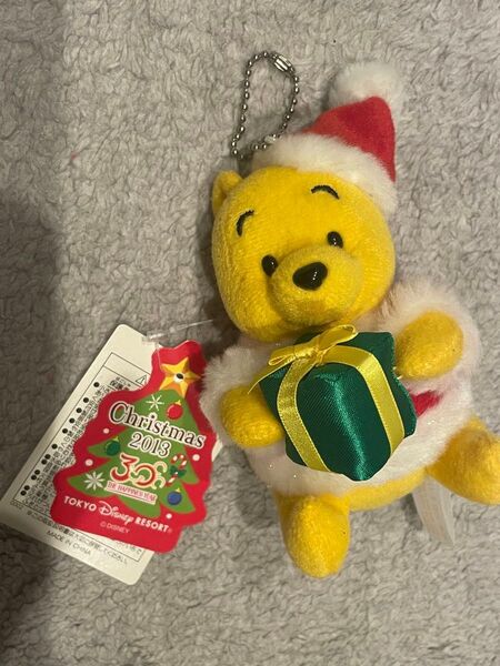 【明日消去のため最終値下げ】くまのプーさん ぬいぐるみバッジ 2013 クリスマス 30周年 レア 限定