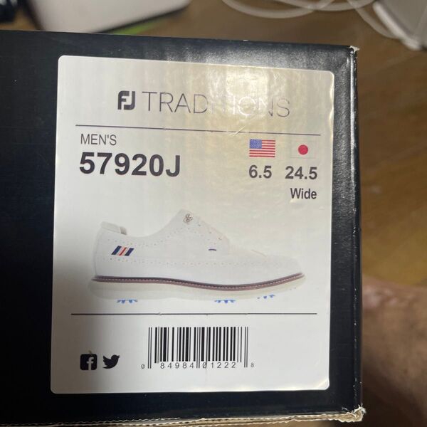 FootJoy Traditions ゴルフシューズ 57920J ホワイト 24.5cm Wide