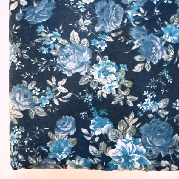 綿麻キャンバス アンティーク Rose (ネイビー) 106×200cm(約) SEVENBERRY