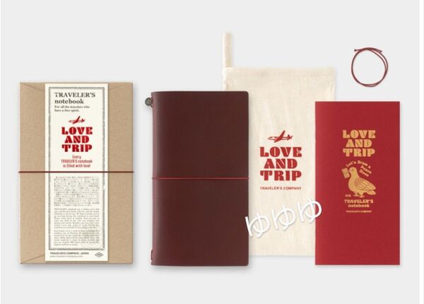 トラベラーズノート LOVE AND TRIP レギュラーサイズ レッド 赤 トラベラーズカンパニー ラブ&トリップ 本体セット