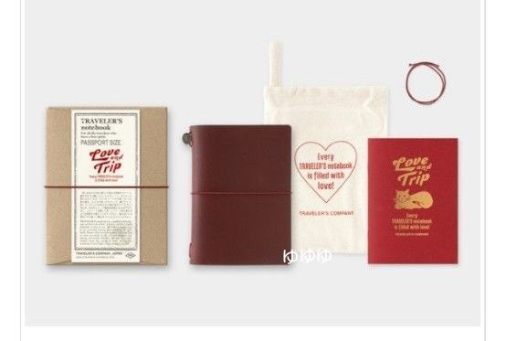 トラベラーズノート LOVE AND TRIP パスポートサイズ レッド 赤 トラベラーズカンパニー ラブ&トリップ 本体セット