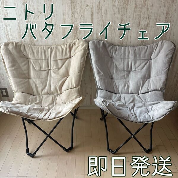 ニトリ 洗えるバタフライチェア 2脚セット 収納ケース付