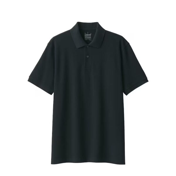 【値下げ不可】無印良品 MUJI 洗いざらし鹿の子編み半袖ポロシャツ 紳士 黒 XL