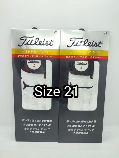 【新品未使用】タイトリスト メンズ ゴルフグローブ スーパーグリップ TG39 左手 21 2個セット