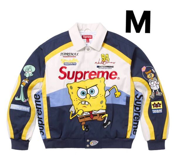 Supreme x SpongeBob SquarePants Jeff Hamilton Racing Jacket white