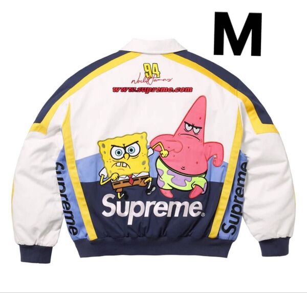 Supreme x SpongeBob SquarePants Jeff Hamilton Racing Jacket White