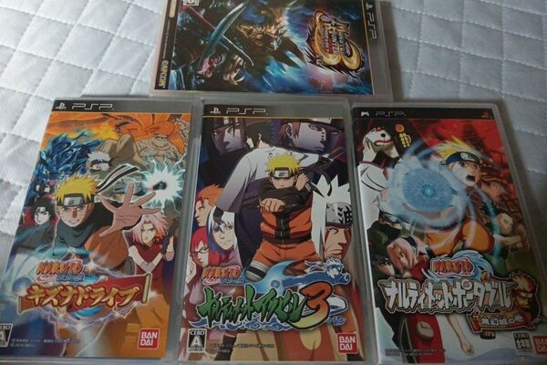 NARUTO-ナルトPSP モンハン 4点セットまとめ 動作品