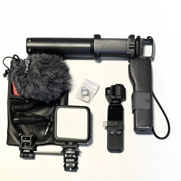 DJI OSMO Pocket 延長ロッド LEDライト 外付けマイク付き