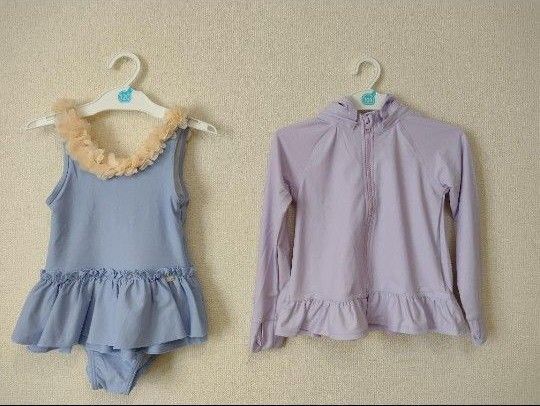 ◆プティマイン ワンピース水着 ラッシュガード 120 B品