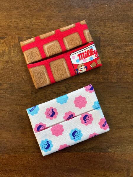 ペコちゃん ミニポケットティッシュケース 2個セット ポケットティッシュカバー ハンドメイド