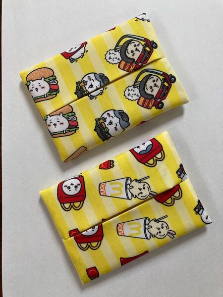 ちいかわ ティッシュケース 黄色 2点セット ポケットティッシュカバー ハンドメイド