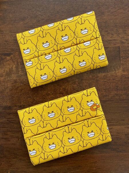 ノラネコぐんだん ミニポケットティッシュケース 2個セット ポケットティッシュカバー ハンドメイド