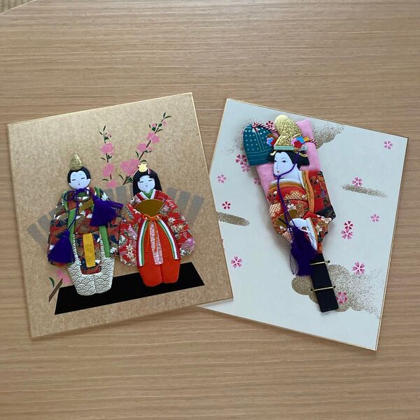 ハンドメイド 押絵 お雛様 羽子板 セット