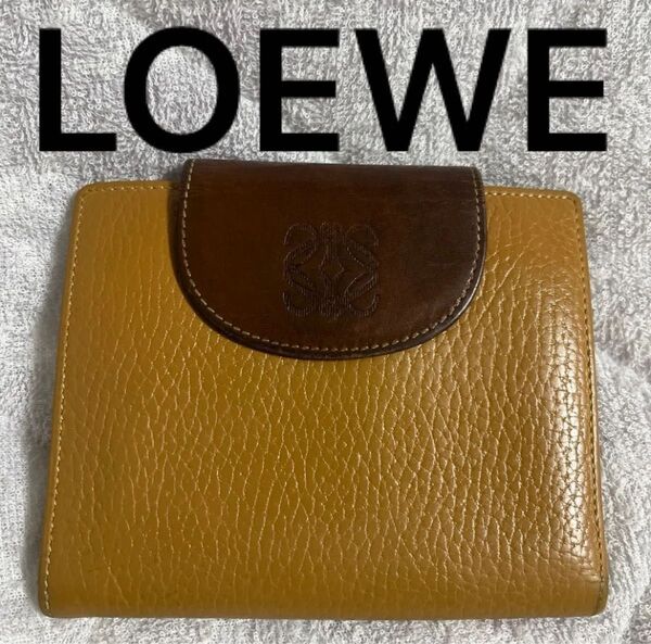LOEWE ロエベ レザー 二つ折り財布 美品 キャメル ヴィンテージ