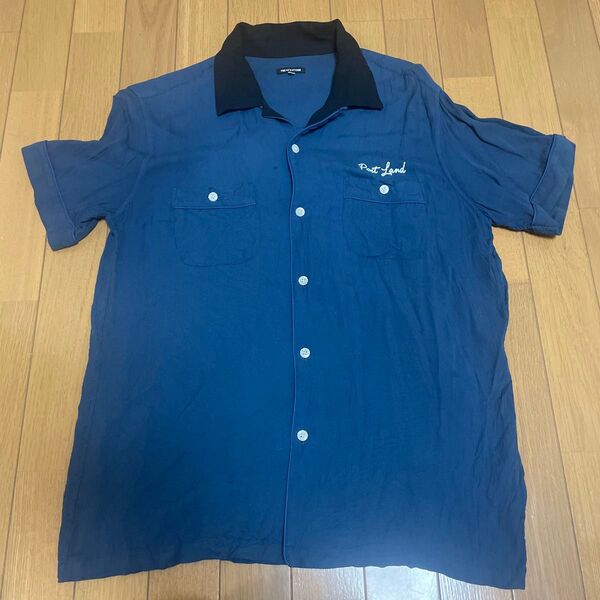 FREAK'S STORE ボウリングシャツ ネイビー 紺 半袖シャツ M ワークシャツ